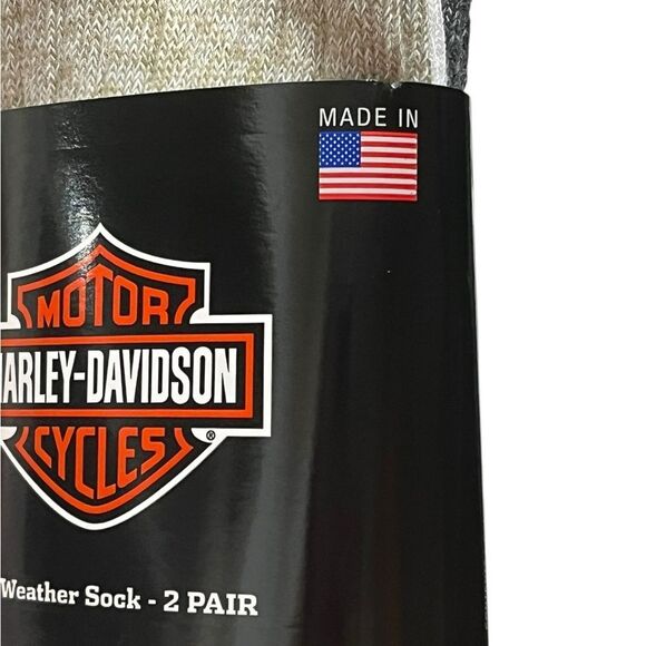 Harley-Davidson All Weather Socks - Gray and Cream, 2 Pairs, Size L, NWT - Picture 2 of 7
